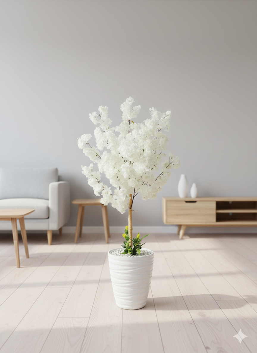 Vase with white flowers